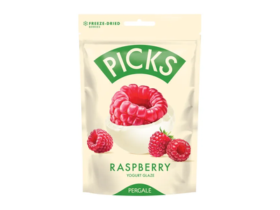 Dražė liofilizuotos avietės su jogurtiniu glaistu PICKS, 90g