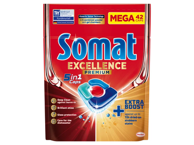 Indaplovių tabletės SOMAT Excellence Premium 5in1, 42 vnt.