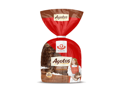 Juoda raikyta AGOTOS duona su saulėgrąžomis, 375 g