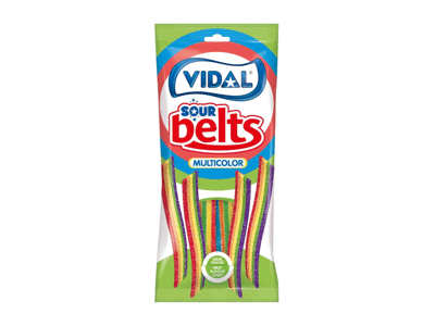 Rūgštūs guminukai VIDAL BELTS, vaisių skonio, 90 g