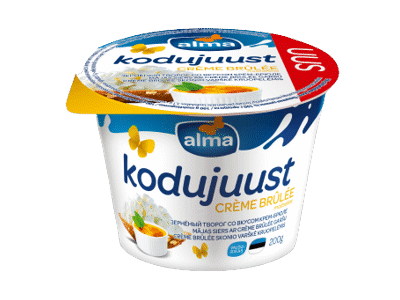 Grūdėtoji varškė ALMA, krembriulė skonio, 5 % rieb., 200 g
