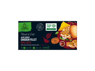 Lėtai virta viščiukų broilerių filė HEAT & EAT, barbekiu sk., 400 g