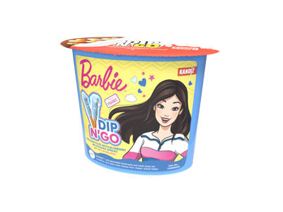 Duonos lazdelės su tep. kremu DIP'N GO!BARBIE, mėlynių sk., 55 g