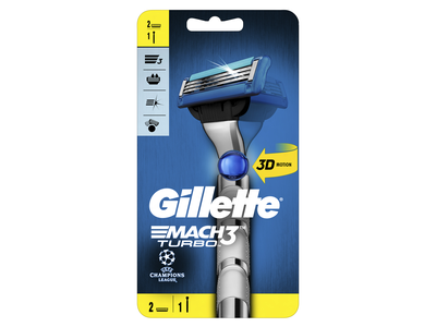 Skustuvas Gillette MACH3 Turbo 3D, 2 galv.