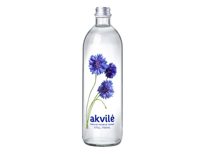 Natūralus mineralinis vanduo AKVILĖ, negazuotas, stiklinėje taroje, 0,75 l