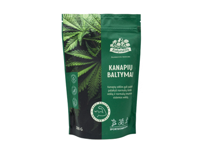 Kanapių sėklų baltymai (milteliai) ŽOLYNĖLIS, 300 g