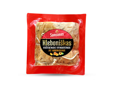 KLEBONIŠKAS Vištienos vyniotinis su abrikosais, I.r., 330 g