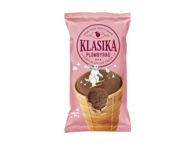 Plombyriniai ledai KLASIKA CHOCOLATE, kakavos skonio, 65 g