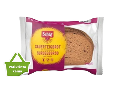 SCHAR Surdegsbröd, duona, GLUTEN FREE, 240g
