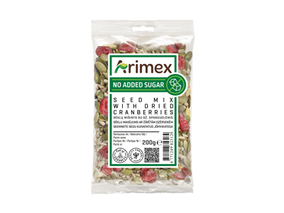 Sėklų mišinys su džiovintomis spanguolėmis ARIMEX, 200 g