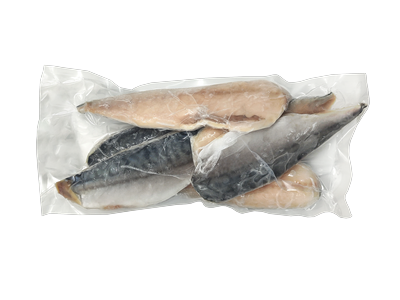 Šaldyta skumbrės filė su oda, 120-160 g , 20 %  glazūros, ~1kg