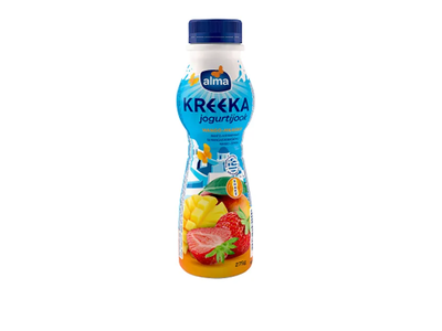 Graikiško stiliaus jogurto gėrimas su mangais ir braškėmis ALMA, 2,2% rieb., 275 g