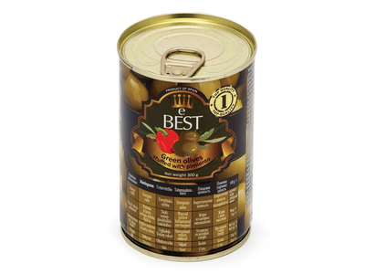 Žaliosios alyvuogės įdarytos paprika EBEST, 300 g
