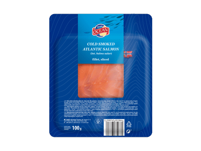 Šaltai rūkyta pjaustyta lašiša WIDE OCEAN, 100 g