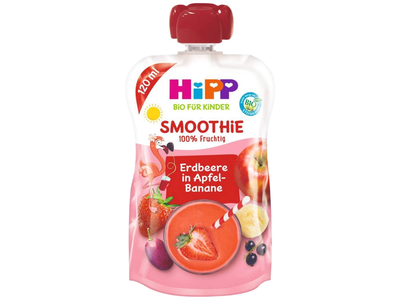Ekol. ob., bananų ir uogų tyrelė HIPP, 120 ml