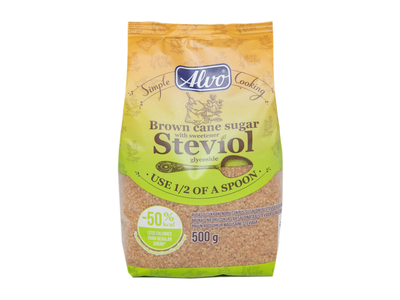 Rudasis cukrus su stevija ALVO, 500 g