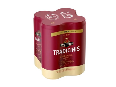 Alus ŠVYTURYS Tradicinis, 6,0 %, 4 x 0,568 l, skardinė, D
