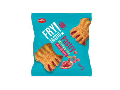 Šaldyti pyragėliai FRYTASTIC su mask., aviečių, granatų įd., 6 vnt., 390 g