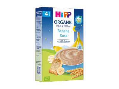 Ekol. pieniška košė HIPP LABOS NAKTIES su bananais (4+ mėn.), 250 g