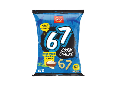 Kukurūzų traškučiai OHO! 67 grietinės ir svogūnų skonio, 67 g