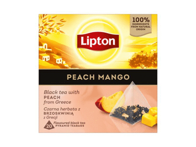 Juodoji arbata LIPTON PEACH MANGO, 34 g