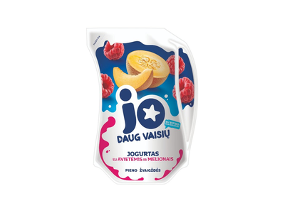 Jogurtas JO su avietėmis ir melionais, 2,4 % rieb., 500 g