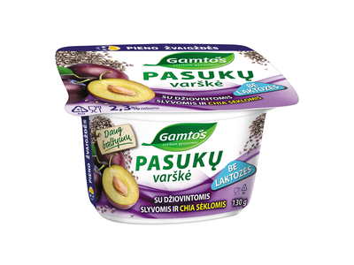 Varškė su dž. slyv., CHIA GAMTOS, 2,3%, 130 g