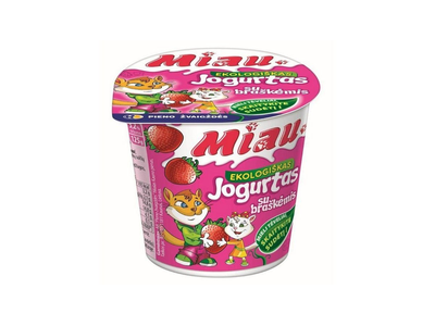 Jogurtas MIAU su braškėmis, 125 g