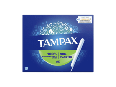 Tamponai TAMPAX Plastic Free, Super, 18 vnt.