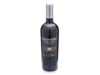 Raudonasis pusiau sausas vynas MANIERI NEGROAMARO PRIMITIVO 13,5%, 0,75 l