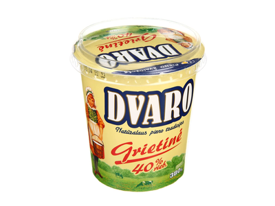 DVARO grietinė, 40 % rieb., 380 g