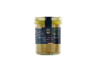 Baltųjų tunų filė alyvuogių aliejuje WELL DONE PREMIUM, 190 g