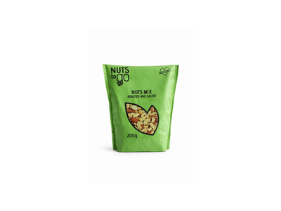 Riešutų mišinys NUTS TO GO, kepintas, sūdytas, 200 g