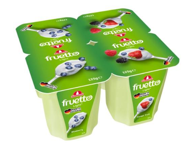 Rauginto pieno desertas FRUETTO LIGHT, su mėlynėmis ir miško uogomis, 125 g 0,2 % rieb.