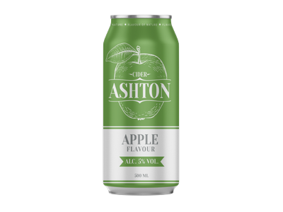 Gazuotas sidras ASHTON obuolių skonio, 5% 0,5l