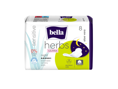 Hig. paketai BELLA HERBS ULTRA NIGHT, 8 vnt