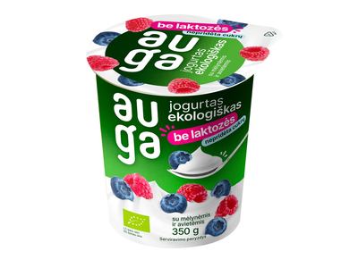 Ekol. jogurtas su mėlyn., aviet. AUGA, 350 g