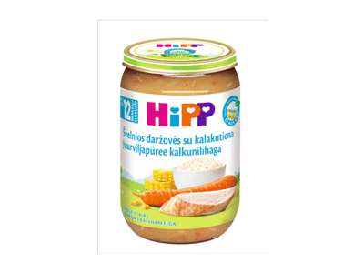Ekologiška daržovių tyrelė HIPP su kalakutiena, nuo 12 mėn., 220 g