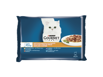 Konservuoutas kačių ėdalas GOURMET Perle ,su kalakutiena, 4x85g