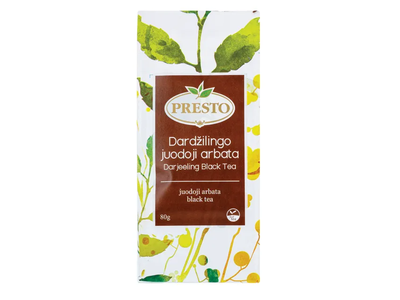 Juodoji biri arbata PRESTO Darjeeling Fop,80 g 