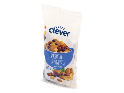 Riešutų ir razinų mišinys CLEVER, 20 g