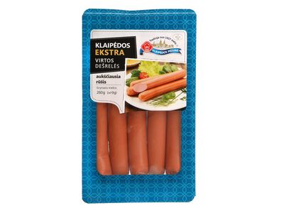 Virt. KLAIPĖDOS EKSTRA dešrelės, a. r., 260 g