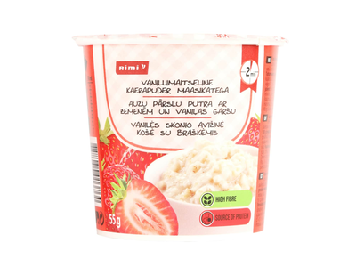 Avižinė košė su braškėmis RIMI, 55 g