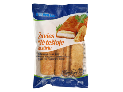 Žuvies filė tešloje su sūriu NOWACO, 44%,800g