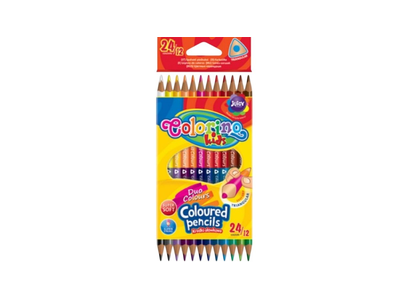 Spalvoti pieštukai COLORINO, dvipusiai, 24  sp., 12 vnt.