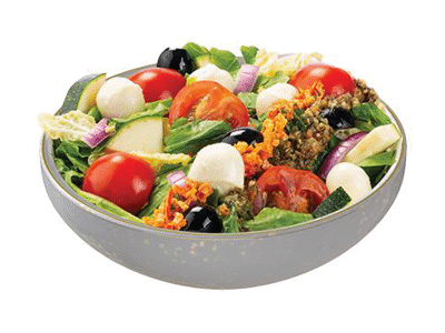 Salotos su kepta vištiena, mocarelos sūrio rutuliukais, 1 kg