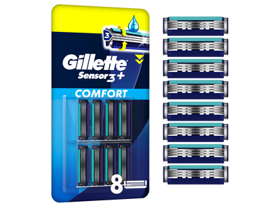Skust. galv. GILLETTE SENSOR 3+ COMF., 8 vnt.