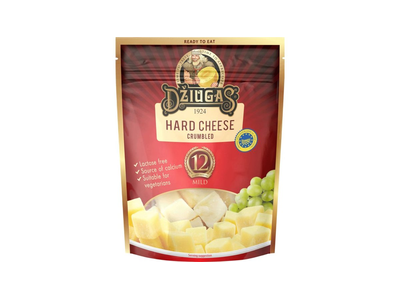 Kietasis sūris DŽIUGAS MILD, 40% rieb., 100 g (s.m. brandintas 12 mėn., trupintas)