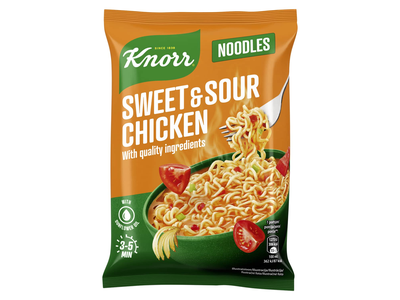 Greitai paruošiami makaronai KNORR su saldžiarūgščiu padažu, 65 g
