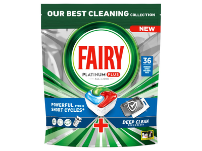 Automatinių indaplovių kapsulės FAIRY Platinum+ Deep Clean, 36vnt